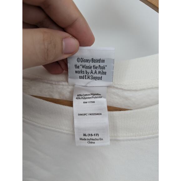 Vintage Disney Women’s Winnie the Pooh Holiday Lights  Pullover Size XL Cropped - Picture 5 of 5